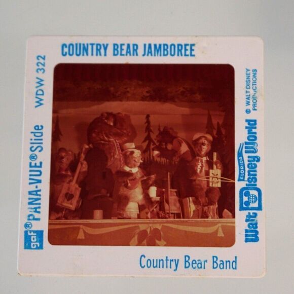 Vintage Lot of 5 Pana-Vue Film Slides Walt Disney World Country Bear Jamboree - Picture 3 of 6